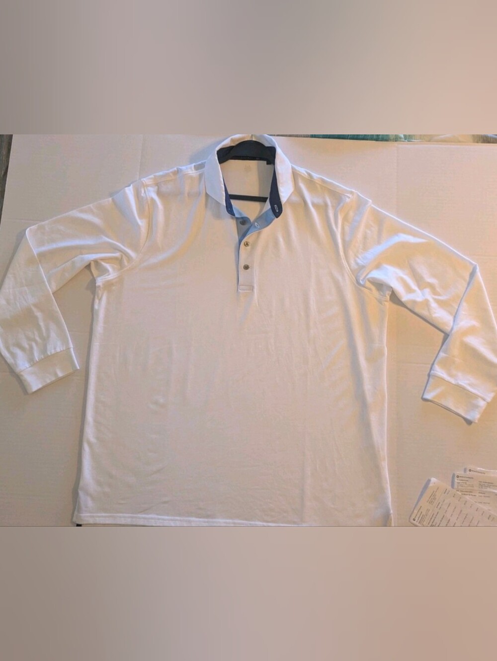 Men's Greyson White Polo Shirt Long-Sleeve- XXL- (NWOT)